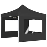 Professional Folding Party Tent with Walls Aluminium 3x3 m Anthracite - Side View