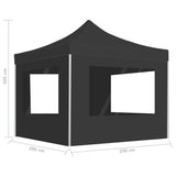 Professional Folding Party Tent with Walls Aluminium 3x3 m Anthracite