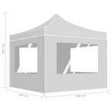 Professional Folding Party Tent with Walls Aluminium 3x3 m White - Extra Image