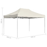 Professional Folding Party Tent Aluminium 4.5x3 m Cream - Low Angle