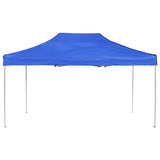 Professional Folding Party Tent Aluminium 4.5x3 m Blue - Side View