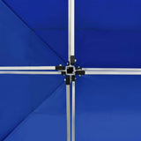 Professional Folding Party Tent Aluminium 4.5x3 m Blue - Close-Up Angle