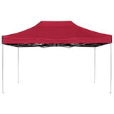 Professional Folding Party Tent Aluminium 4.5x3 m Wine Red - Front View
