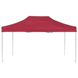 Professional Folding Party Tent Aluminium 4.5x3 m Wine Red - Side View