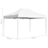 Professional Folding Party Tent Aluminium 4.5x3 m White - Low Angle