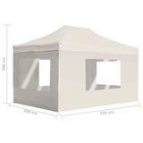 Professional Folding Party Tent with Walls Aluminium 4.5x3 m Cream - Extra Image