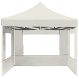 Professional Folding Party Tent with Walls Aluminium 4.5x3 m Cream - 45-Degree Angle