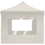 Professional Folding Party Tent with Walls Aluminium 4.5x3 m Cream - Close-Up Angle