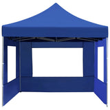 Professional Folding Party Tent with Walls Aluminium 4.5x3 m Blue - 45-Degree Angle