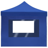 Professional Folding Party Tent with Walls Aluminium 4.5x3 m Blue - Close-Up Angle