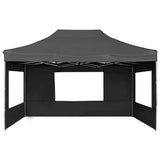 Professional Folding Party Tent with Walls Aluminium 4.5x3 m Anthracite - Top-Down View