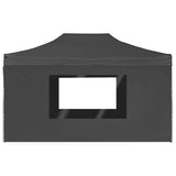 Professional Folding Party Tent with Walls Aluminium 4.5x3 m Anthracite - Rear View