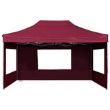 Professional Folding Party Tent with Walls Aluminium 4.5x3 m Wine Red