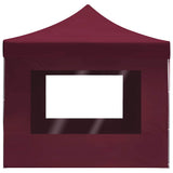 Professional Folding Party Tent with Walls Aluminium 4.5x3 m Wine Red - Close-Up Angle