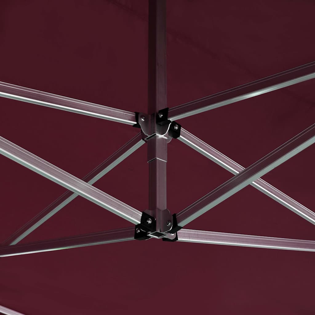 Professional Folding Party Tent with Walls Aluminium 4.5x3 m Wine Red
