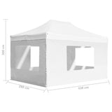 Professional Folding Party Tent with Walls Aluminium 4.5x3 m White - Extra Image