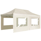 Professional Folding Party Tent with Walls Aluminium 6x3 m Cream - Side View