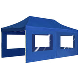 Professional Folding Party Tent with Walls Aluminium 6x3 m Blue - Side View