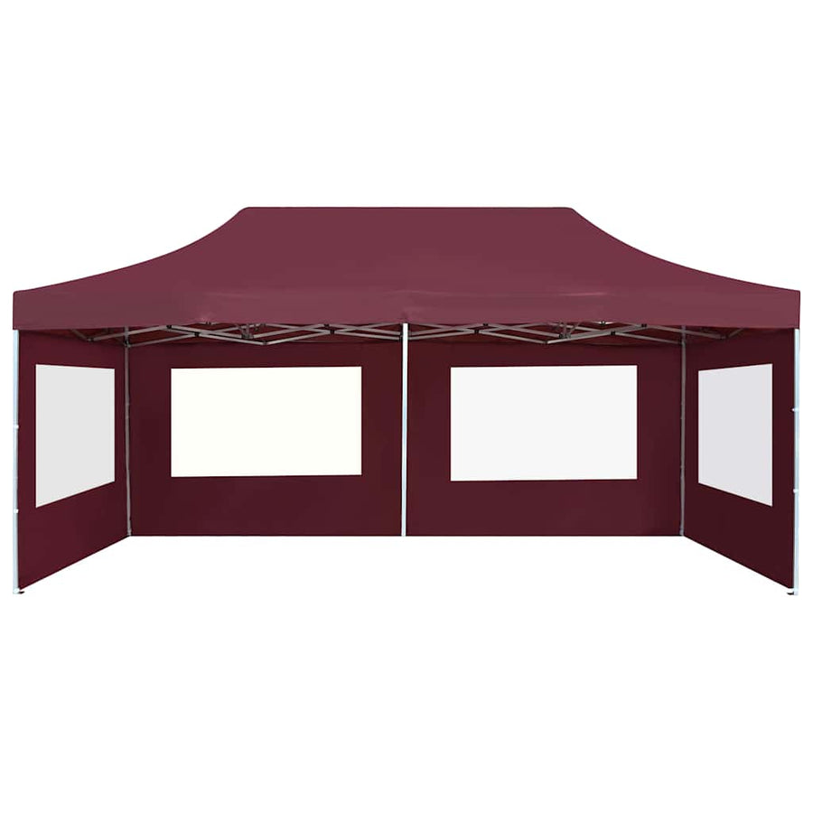 Professional Folding Party Tent with Walls Aluminium 6x3 m Wine Red