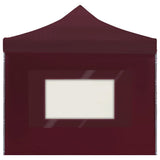 Professional Folding Party Tent with Walls Aluminium 6x3 m Wine Red
