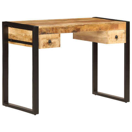Desk with 2 Drawers 110x50x77 cm Solid Mango Wood, image 6