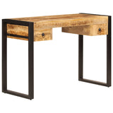 Desk with 2 Drawers 110x50x77 cm Solid Mango Wood - Close-Up Angle