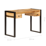 Desk with 2 Drawers 110x50x77 cm Solid Mango Wood - Extra Image