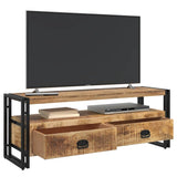 TV Cabinet 120x35x45 cm Solid Mango Wood - Top-Down View