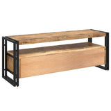 TV Cabinet 120x35x45 cm Solid Mango Wood - Close-Up Angle