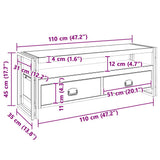 TV Cabinet 120x35x45 cm Solid Mango Wood - Extra Image