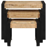 Nesting Tables 3 pcs Solid Mango Wood - Rear View