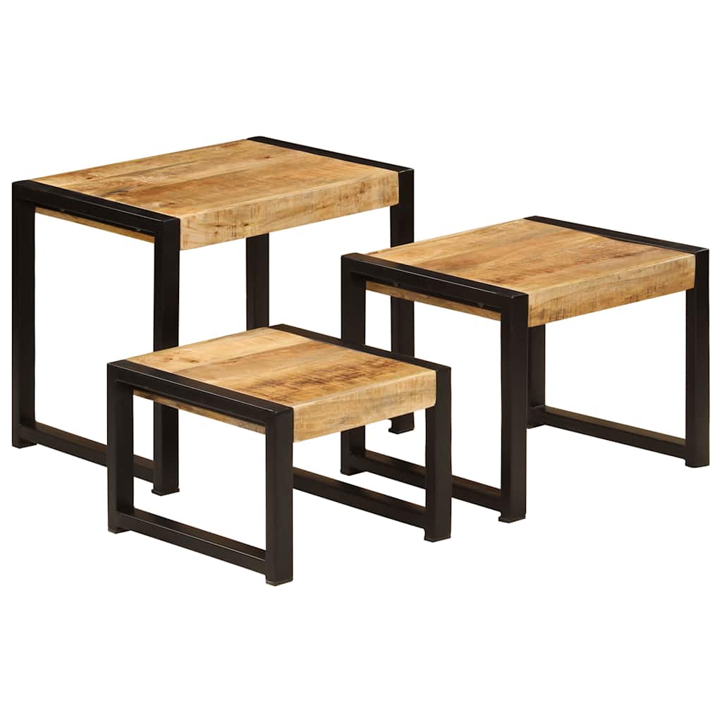 Nesting Tables 3 pcs Solid Mango Wood
