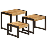 Nesting Tables 3 pcs Solid Mango Wood