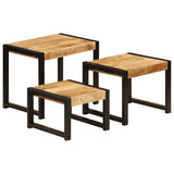Nesting Tables 3 pcs Solid Mango Wood