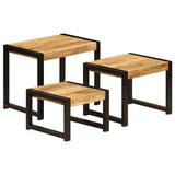 Nesting Tables 3 pcs Solid Mango Wood