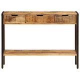 Sideboard with 3 Drawers 110x35x75 cm Solid Mango Wood - Side View