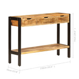 Sideboard with 3 Drawers 110x35x75 cm Solid Mango Wood - Low Angle