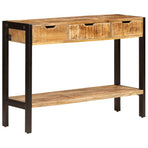 Sideboard with 3 Drawers 110x35x75 cm Solid Mango Wood