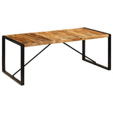 Dining Table 200x100x75 cm Solid Mango Wood - Close-Up Angle