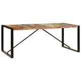Dining Table 200x100x75 cm Solid Reclaimed Wood - Side View