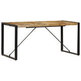 Dining Table 160x80x75 cm Solid Mango Wood - Front View