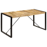 Dining Table 160x80x75 cm Solid Mango Wood - Close-Up Angle
