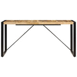 Dining Table 160x80x75 cm Solid Mango Wood - Side View