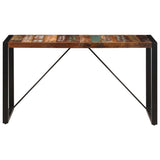 Dining Table 140x70x75 cm Solid Reclaimed Wood - Front View