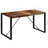 Dining Table 140x70x75 cm Solid Reclaimed Wood - Low Angle