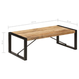 Coffee Table 120x60x40 cm Solid Mango Wood - Rear View