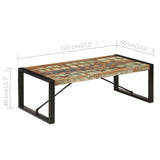Coffee Table 120x60x40 cm Solid Reclaimed Wood - Rear View