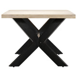 Dining Table White 200x100x75 cm Solid Mango Wood - Side View