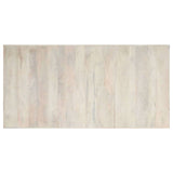 Dining Table White 200x100x75 cm Solid Mango Wood - Top-Down View