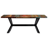 Dining Table 200x100x75 cm Solid Reclaimed Wood - Front View